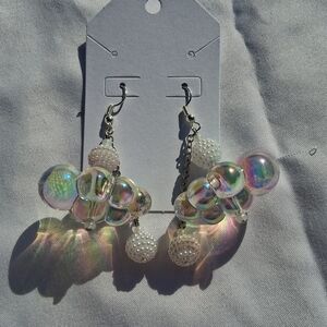 Iridescent Cloud Dangle Earrings